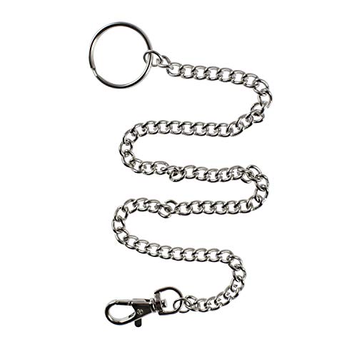 Wallet Chain 16" Silver Keychain with Lobster Clasps for Keys, Wallet, Jeans Pants, Belt Loop, Purse Handbag Silver by Handy Basics