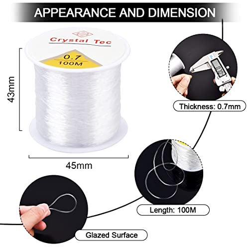 OBSEDE 1 Roll/100m 0.7mm Elastic Stretch Crystal Thread Fishing Line Wire for Craft Bracelet Beads