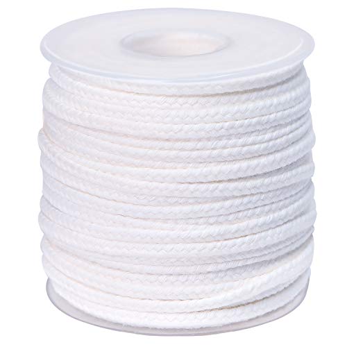24 Ply Cotton Candle Wicks Bulk 200 ft #24ply/ft Braided Wick Spool White Woven Candle Wicks for Candle Making in Max Dia 2 Inch Pillar, Candle Wick Only (No Metal Tabs)
