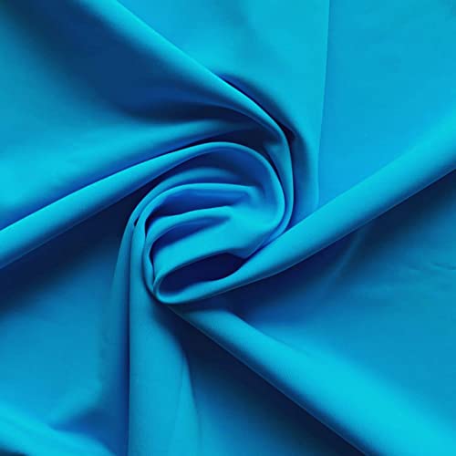 Nylon Spandex Fabric | Matte | Swimwear Fabric| Tricot Milliskin | 60" Wide | 4-Way Stretch, 20% Spandex | Sportswear, Activewear (Turquoise, 1 Yard)