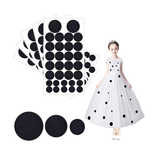 160 Pieces Black Adhesive Felt Circles Felt Pads for Halloween DIY Sewing Projects Costume 1.97 Inches/ 1.50 Inches/ 0.98 Inches,Die Cut DIY Projects