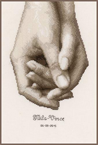 Vervaco Counted Cross Stitch Kit, 6,8 x 10 inch, Hand in Hand