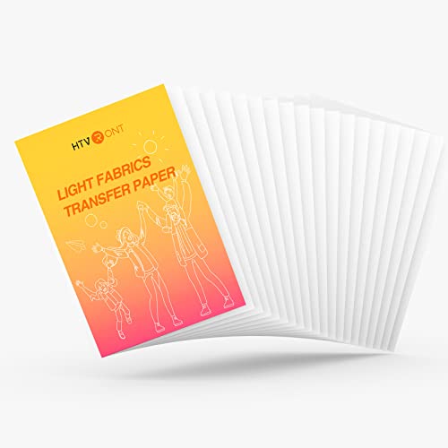 HTVRONT Printable Heat Transfer Vinyl - 20 Pack Heat Transfer Paper for T Shirts 8.5" X 11" - Wash Durable Printable HTV for Inkjet Printer
