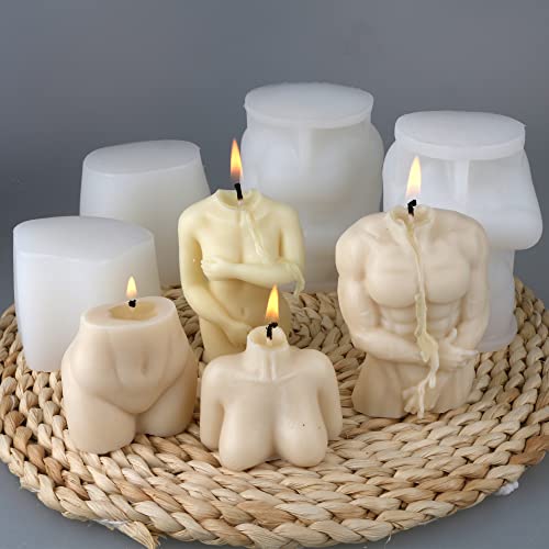 MILIVIXAY 4PCS Body Candle Mold Body Molds for Candle Making.