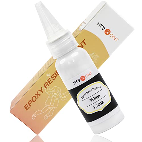 HTVRONT White Resin Pigment Paste - 1.76oz/50ml White Epoxy Dye Pigment, Higher Concentrated & Easy to Mix White Epoxy Pigment for Resin Coloring, Ocean Waves and Water Effects