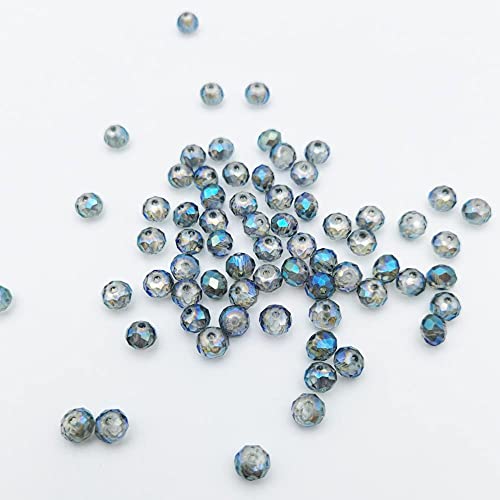 INSPIRELLE 540pcs 8mm Multicolor Electroplate Rondelle Glass Beads for Jewelry Making Faceted Briolette Shape Crytal Spacer Beads Assortments Supplies for Bracelet Necklace with Storage Box