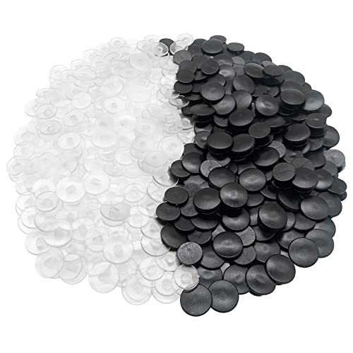 PEVOGON 300 Pcs Clear Black Buckle Plastic Button Charms 12mm DIY Shoes Charm Backs Accessories for Wristband