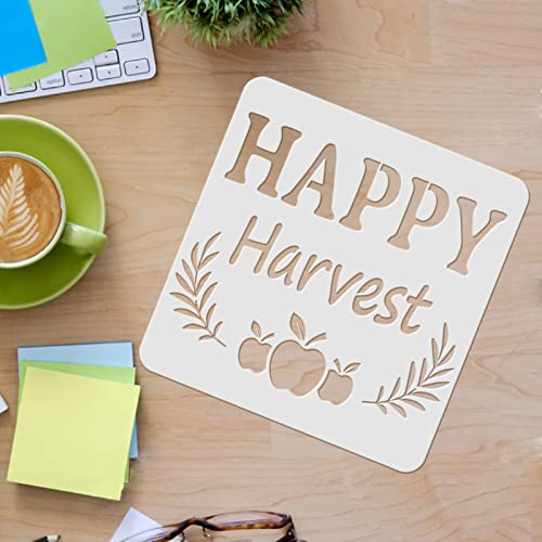 FINGERINSPIRE 9Pcs Apple Drawing Stencil 11.8x11.8 inch Farm Apple Harvest Painting Template Apple Fruit DIY Craft Reusable Stencil Farm Apple Orchard Stencil for Painting on Wood, Wall, Fabric