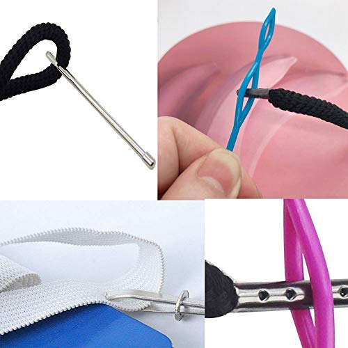 24Pack Replacement Drawstrings Drawcords 8 Pieces Cord Locks for Pants Sweatpants Hoodies Scrubs Jackets Shorts, with 3 Pieces Drawstring Threader Re-Threader Tool 53" Long (12 Color)