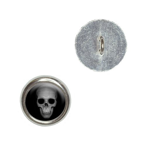 Human Skull - Front View Metal Craft Sewing Novelty Buttons - Set of 4