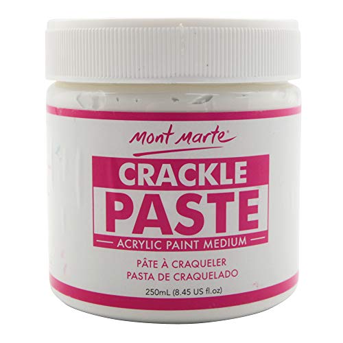 Mont Marte Crackle Paste Premium 8.45 US fl.oz (250ml) Tub for Texture Painting Effect with Opaque Finish, Ideal for a Range of Surfaces