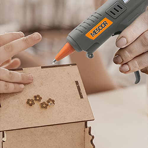 40W Mini Hot Glue Gun with Stand, 30pcs Glue Sticks and 3pcs Silicone Finger Protectors, High Temperature Anti-drip Melting Craft Hot Melt Glue Gun Kit for Quick Home Repairs Arts Crafts DIY & Sealing