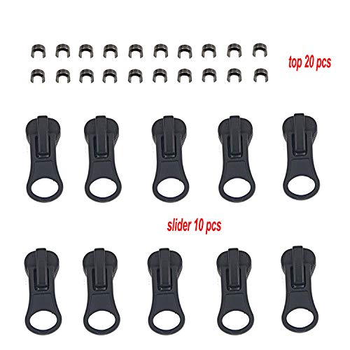 Leekayer 10 PCS #5 Black Zipper Sliders Plastic Zipper Repair Zipper Replacement for Stationery Bag Plastic Jacket Zippers Leekayer