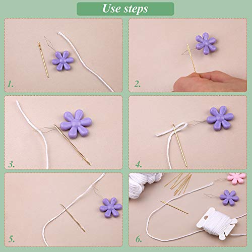 Cross Floss Stitch Thread, Embroidery Cross Floss, Embroidery Thread Floss Set Including Plastic Floss Bobbins, Needle Threader, Hand Sewing Needle for Embroidery