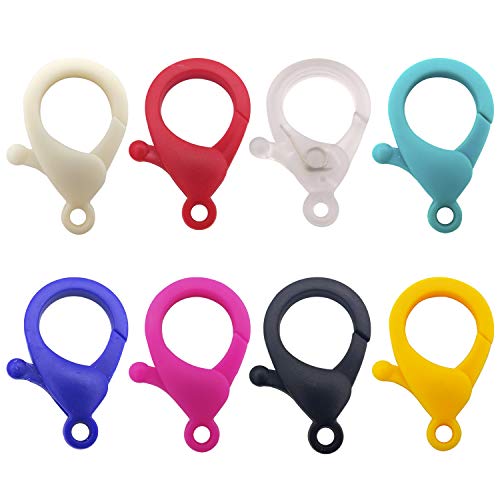 120Pcs Multicolor Hard Plastic Lobster Claw Clasps, Cute Lanyard Snap Hooks for DIY, Crafts, Handmade, Key Chain, Toy Accessories