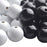 Aylifu Round Wood Beads, 50pcs 25mm Natural Round Wooden Beads Small Hole Wood Loose Beads Smooth Painted Spacer Loose Beading Supplies for Necklace Bracelets Jewelry Making, White and Black