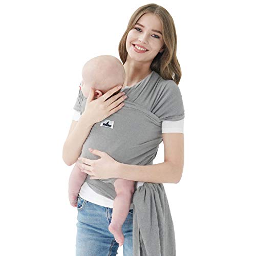 Baby Wrap Carrier Jeroray Baby Wrap,Hands Free Baby Carrier Infant Carrier,Lightweight,Breathable,Softness,Light Grey