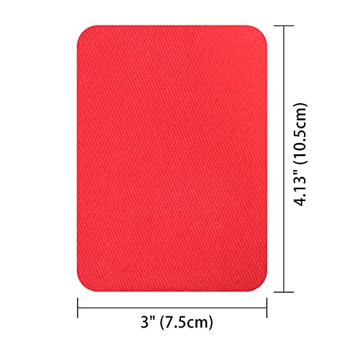 12 Pieces Iron-on Patches Premium Quality Fabric Inside & Outside. Strongest Glue Hundred Percent Cotton Big red Repair Decorating Kit Size 3" by 4-1/4" (7.5 cm x 10.5 cm) (2.95"by4.13", Big red)