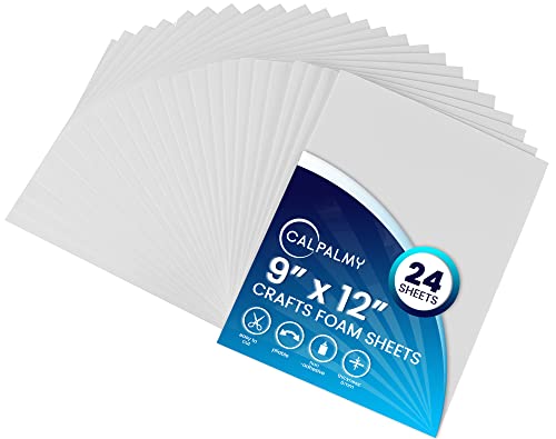 24 Ct Sheets White EVA Cosplay Foam in 9” x 12’’ Sheets; High Density Thick Foam 85 kg/m³, 6mm (1/4”); Great for Costumes, Props, Armor, Masks, Arts and Crafts Projects