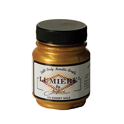 Jacquard Lumiere Metallic and Pearlescent Paint 2.25 Oz, 554 Sunset Gold