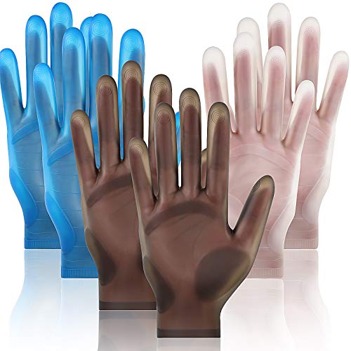 3 Pairs Reusable Safe Silicone Gloves for Resin Casting Projects Waterproof Silicone Gloves Finger Protectors for DIY Crafts Mitten Crystal Epoxy Casting Gloves (White, Black, Blue)