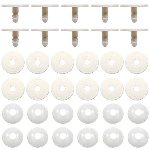 TOAOB 20 Set 50mm Doll Joints White Plastic Animal Joints for Doll Making Limbs and Head Joints