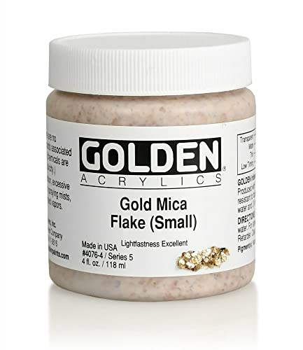 Acrylic Medium Golden Artist Colors Gold Mica Flake Small 4oz jar