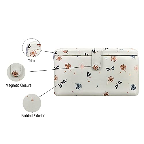 SINGER Large Premium Sewing Basket with Notions Sewing Kit & Matching Pin Cushion (Anthriscus Print)