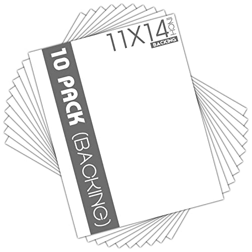 Mat Board Center, White Backing Boards - Full Sheet - for Art, Prints, Photos, Prints and More, 10 Pack, 11x14