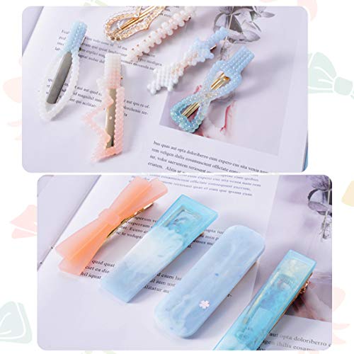 FineInno Barrette Resin Molds DIY Hair Pin Casting Mold,Hair Clip Mold Strip Silicone Molds Jewelry Molds for Epoxy Resin Hair Pin,Bookmark, Pendant