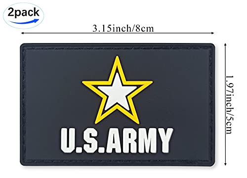 QQSD US Army Flag Patch Tactical Military Patch - PVC Hook and Loop Fastener Patch, 2 Pack