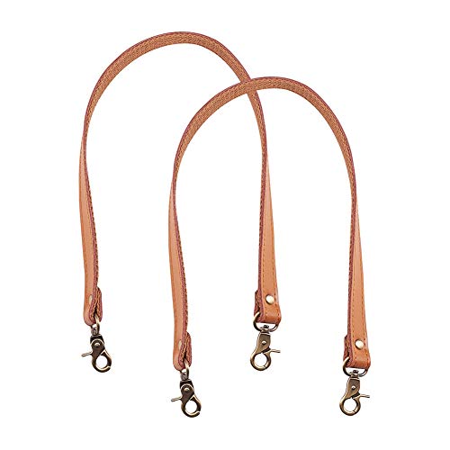 PH PandaHall 2 pcs 22" Brown Leather Purse Strap Replacement Handles 20mm Wide Handbags Shoulder Bag Strap with Antique Bronze Swivel Lobster Buckles for Underarm Bag Purse Handle Bags