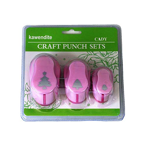 Cady Crafts Punch Set 8mm 15mm 25mm Paper Punches 3pcs/Set (Christmas Tree)