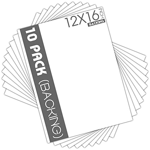 Mat Board Center, White Backing Boards - Full Sheet - for Art, Prints, Photos, Prints and More, 10 Pack, 12x16