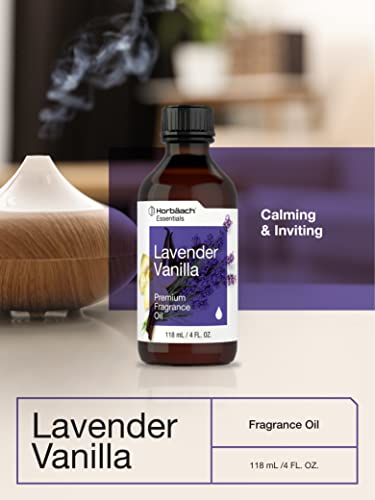 Lavender Vanilla Fragrance Oil | 4 fl oz (118ml) | Premium Grade | for Diffusers, Candle and Soap Making, DIY Projects & More | by Horbaach