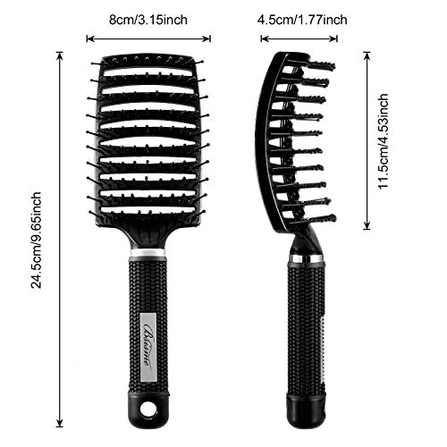 Hair Brush, Curved Vented Brush Faster Blow Drying, Professional Curved Vent Styling Hair Brushes for Women, Men, Paddle Detangling Brush for Wet Dry Curly Thick Straight Hair(White)