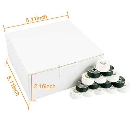 New brothread 144pcs (96White + 48Black) 60S/2(90WT) Prewound Bobbin Thread Plastic Size A SA156 for Embroidery and Sewing Machine Cottonized Soft Feel Polyester Thread Sewing Thread