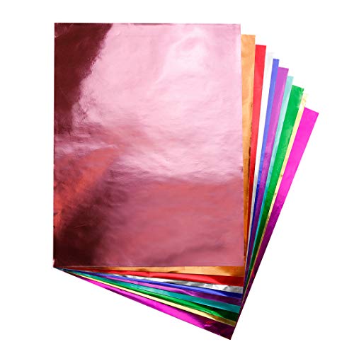 Hygloss Products Metallic Foil Paper - Great for Arts & Crafts, Classroom Activities & Artists - 8.5" x 10" - 2 Each of 10 Colors (Colors May Vary) - 20 Sheets