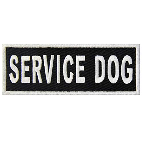 Service Dog Vests/Harnesses Patch Embroidered Badge Fastener Hook & Loop Emblem, 6 X 2 Inches
