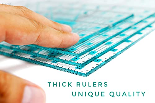 6 Pieces Super Pack Not Overpriced! Complete Quilting Rulers: 12.5x12.5, 9.5x9.5, 6.5x6.5, 4.5x4.5 Inch. Perfect Set. Clear and Accurate Design. by Vallenwood (4)