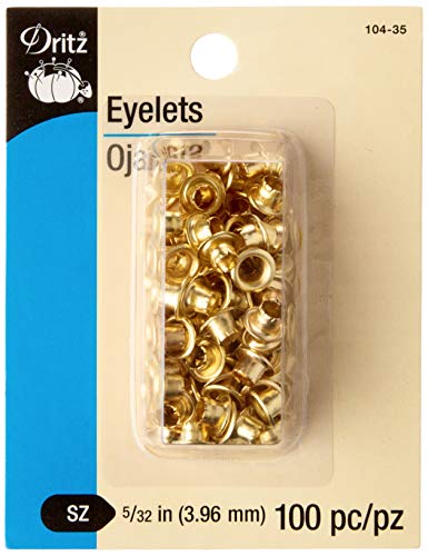 Dritz 104-35 Eyelets, Brass, 5/32-Inch 100-Count