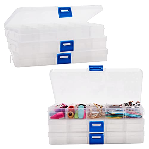 Plastic Organizer Boxes for Beads, Rhinestones, Jewelry Making (6.7 x 0.8 x 4 In, 6 Pack)