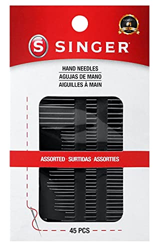 SINGER 01125 Assorted Hand Needles - Betweens, Chenille, Darners, Embroidery, Sharps & Tapestry, Assorted Sizes, 45-Count