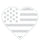 Rhinestone Genie American Flag Heart 8"-1 Color Magnetic Rhinestone Template, Black