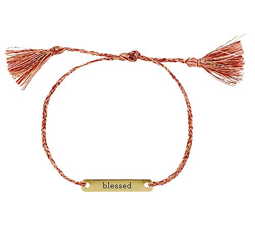 Creative Brands Joy-in-A-Jar Inspirational Thread Bracelet-Adjustable, Blessed