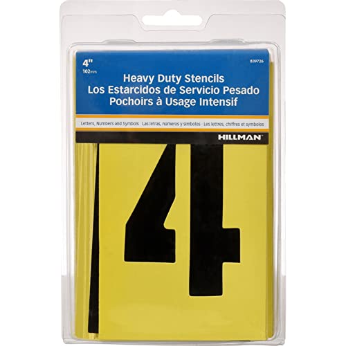 Hillman 839726 Letter and Number Stencil Pack, 4", White