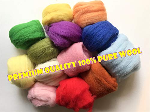 T.F GHG Needle Felting Wool Roving 8 Colors Set,15G/Color Total 120G/4.23OZ, 100% Natural Wool for Felting Yarn Craft Supplies, Needlecrafts for Starter Beginner (Earth)