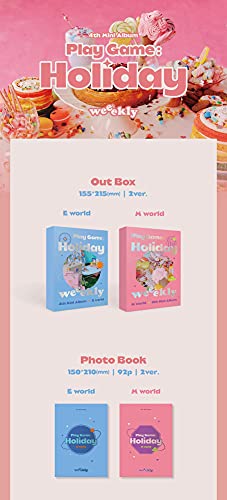 Weeekly Play Game : Holiday 4th Mini Album Random Ver CD+92p PhotoBook+2p PhotoCard+1p Photo Ticket+1p Sticker+1p Printed Photo+1p Travel Name Tag+Tracking Sealed