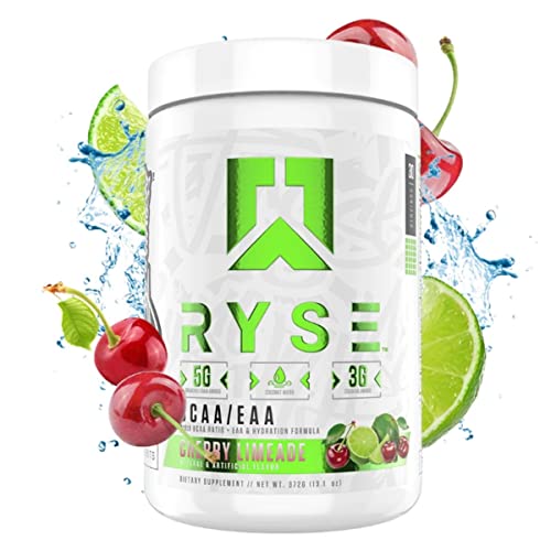 Ryse Core Series BCAA+EAA | Recover, Hydrate, and Build | with 5g Branched Chain Aminos and 3g Essential Aminos | 30 Servings (Cherry Limeade)