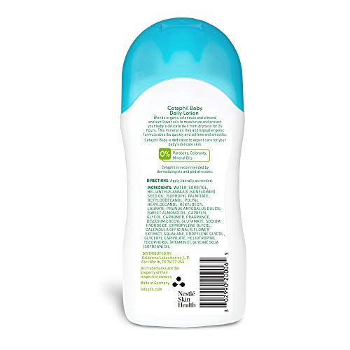 Cetaphil Baby Daily Lotion with Organic Calendula,Hypoallergenic, Sweet Almond & Sunflower Oils,6.7 Fl. Oz (Packaging May Vary)